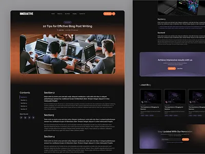 Blog Detail Page blog design blog landing page blog web blog website framer landing page news website newslatter no code web design web ui webflow website website design