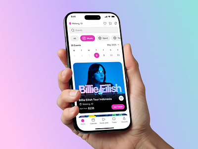 Events – Discover Local Events Mobile App app clean design discover events live login loyalty point mobile mobile app design modern payment sign up ticket transaction ui ui design ux ux design voucher