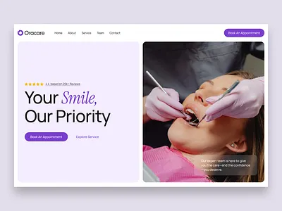 🦷Dental Care Website Design clean dental care dental care landingpage dental care ui dental website design dentist doctor healthcare hero design landing minimal ui design ui ux ux design web design website