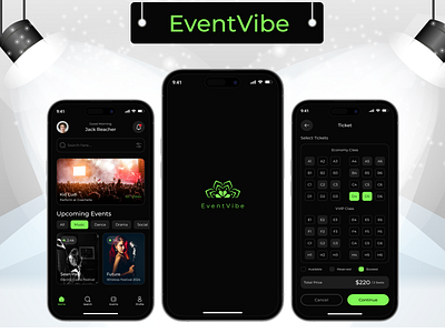 📱EventVibe - Event Management Mobile App design figma minimal ui ui design uiux ux