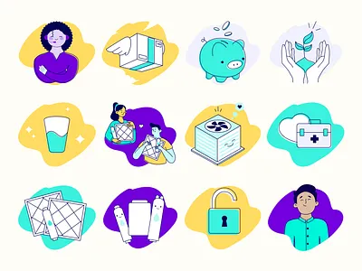 Second Nature - Air & Water Delivery Service Icon Set adobe illustrator branding design digital e commerce graphic design icons illustration vector