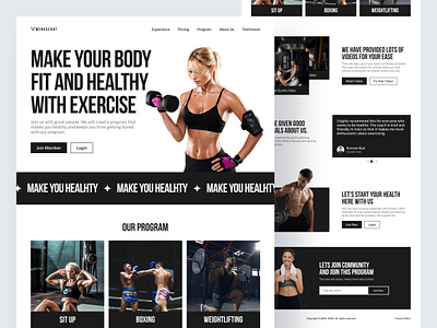 MENGSEHAT - Sport Landing Page boxing coach exercise fitness gym health healthy hero section landing muscle page sport training ui ux web design website weightlifting weightloss workout