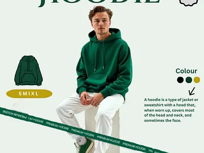Hoodie Poster Design | Graphic designer adobe illustrator adobe photoshop brand designer branding canva fashion designer graphic design green hoodie design