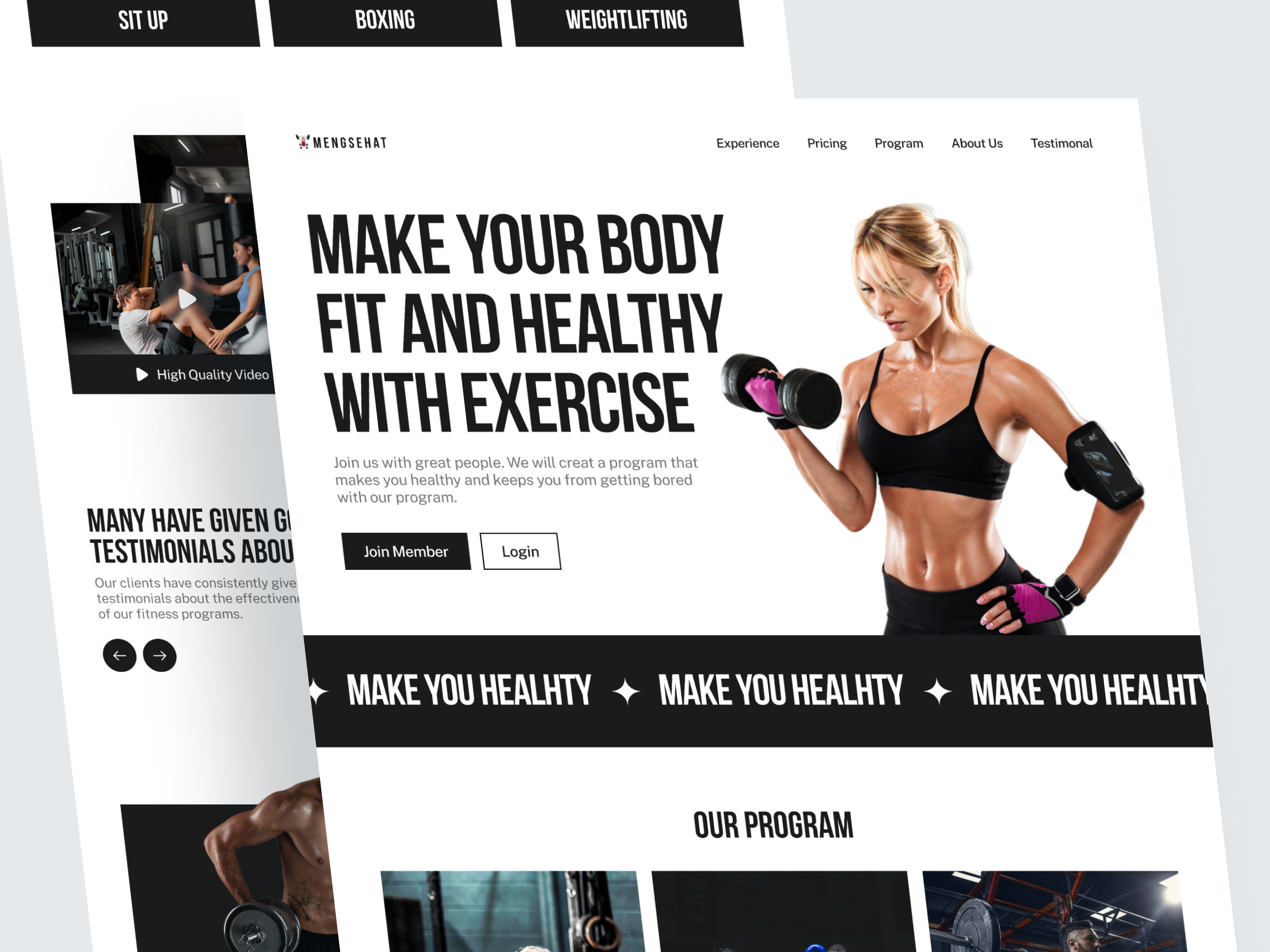 MENGSEHAT - Sport Landing Page by Rafi for Caraka on Dribbble