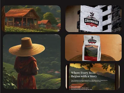 Colombian House of Bean ai illustration brand identity branding coffee brand coffee shop food food beverage graphic design logo design packaging design visual identity