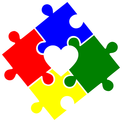 Autism Puzzle Pieces with Heart autism awareness heart puzzle piece
