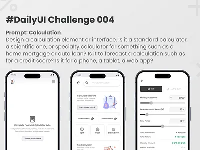 Designing a Seamless Investment Calculator Suite app dailyui dailyuichallenge design graphic design illustration loginscreen logo ui uiux vector