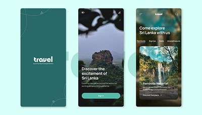 Travel App Mobile Screen Design branding design figma graphic design illustration mobile react screens tour typography ui vector web web design