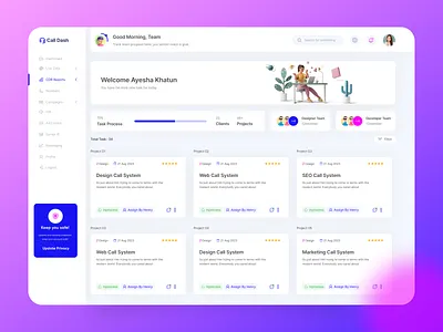 Task Management Dashboard dashboard dashboard design homepage management management app prioritization product design productivity progress tracking project management saas search side peek task management task management dashboard task tracking team activity time management workload workspace