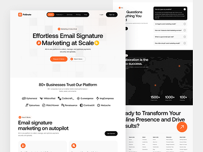 Email Marketing SaaS Landing Page b2b businesswebsite clean website design digital marketing website email marketing figma template figma uiux fintech website landing page landing page design marketing website modern design modern website saas saas landing page uiux web web design website design