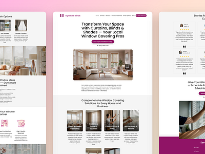 Signature Blinds - Blinds and Curtains Website Templates ai web builder blinds website template curtain website template local business small business website builder website design window coverings window treatment tempal wix zarla