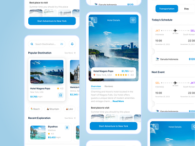 TripTastic - Light booking booking accomodation booking hotels booking travel app design detail page detail page booking detail travel app ecommerce hotels booking travels mobile mobile design reservation ticket page ticket transportation travel app travel booking app ui ui design uiux