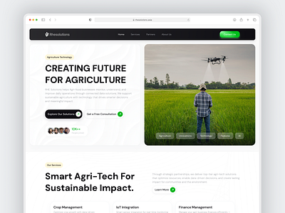 RHESOLUTIONS - Agriculture Landing Page 🌱 3d agriculture animation app branding design graphic design illustration landingpage logo minimal mobile design mobile ui motion graphics ui ux website website design