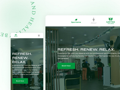 Spa Landing Page design figma landing page mobile version spa landing page ui ux
