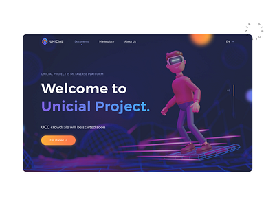 Metaverse Landing | Unitial creative design illustration interface landing metaverse ui web web design website