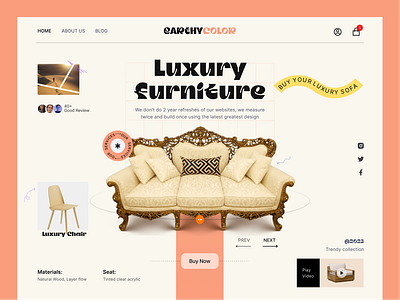 Modern Furniture Landing Page branding chair company creative earthycolor furniture graphic design interior luxury modern mrinmoy krishna sofa startup ui ux website wood