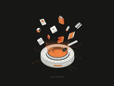 Icons crypto data illustration isometric nft web3