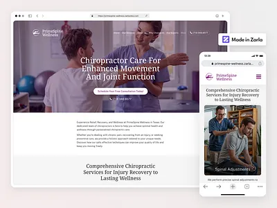 PrimeSpine Wellness – Chiropractor Website Template ai website builder chiropractor website local business physical therapy website small business web builder website design website template wellness website wix zarla