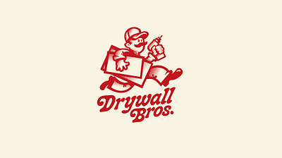 Drywall Bros. branding drywall identity illustration logo repair retro worker