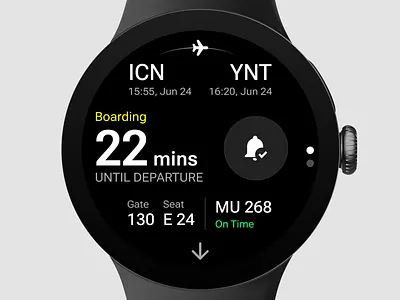 Wear OS Flight Tracking App flights flighty google material 3 material design pixel watch smart watch smartwatch travel travelling ui wear os