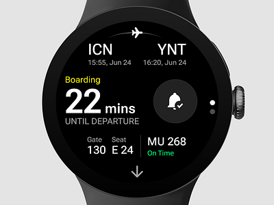 Wear OS Flight Tracking App flights flighty google material 3 material design pixel watch smart watch smartwatch travel travelling ui wear os