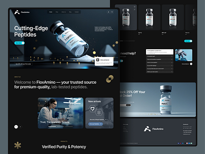Modern Peptide E‑commerce Store — Clean UI Design checkout cleanui ecommerce elegant figma healthtech interface medicaldesign minimal peptides productpage supplementstore ui ux webdesign webui