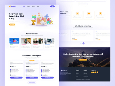 SkillBoost – Modern E-Learning Landing Page Design design ui web