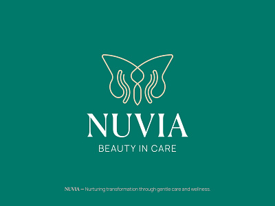 Nuvia—Minimalist Wellness & Beauty Logo with Butterfly Icon beauty brand logo beauty care logo brandidentity branding butterfly logo care hand logo elegant logo graphic design line art logo logo logodesign logos logotype luxury logo minimalist logo modern logo peaceful logo self care brand logo simple line logo wellness logo design