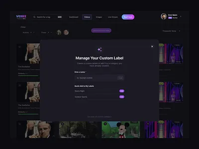 VIDBEE - Manage / Upload animation design login logo product design signup ui upload user interface ux video web design