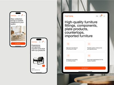 Marmora — Furniture E-Commerce Concept with Functional Aesthetic commerce design e commerce furniture market minimalism shop ui uiux website