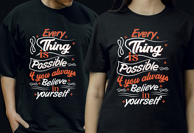 Believe In Yourself Retro Tshirt Design 3d athletic branding cool t shirt design curve design element drawing art product funky graphic graphic design graphic print happiness horizontal motion graphics motivation positive emotion simple t shirt design typography t shirt
