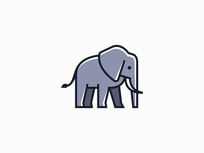 Modern Elephant Logo animal branding design elephant emblem geometric icon illustration logo mark nature vector zoo