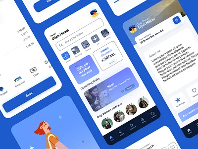 Dogs Mania - Dog Walking App app design case study dog app dog walking app ui design