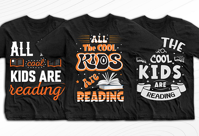 Cool Kids Are Reading Classy Tee Design 3d awesome branding design element graphic design logo modern motion graphics motivation simplicity