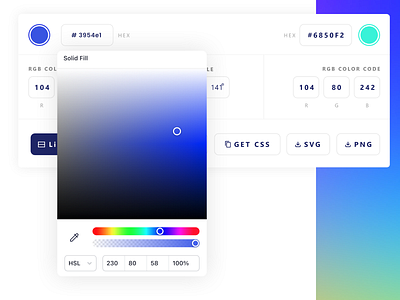 Gradient Generator & Color Picker - Component UI clean ui color color generator color library color maker color picker color shade component component ui components gradient gradient generator gradient maker minimal component minimal design mobile ui ui trends uiux web design