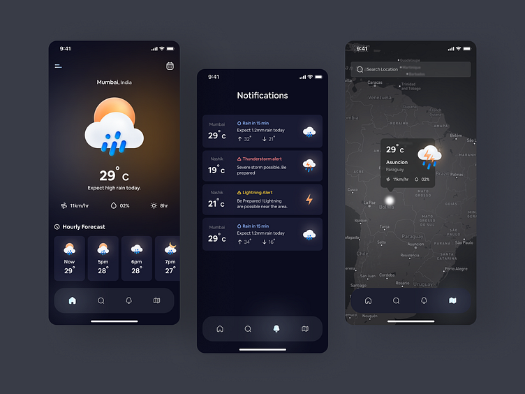 Weather Forecasting App by Code Theorem on Dribbble