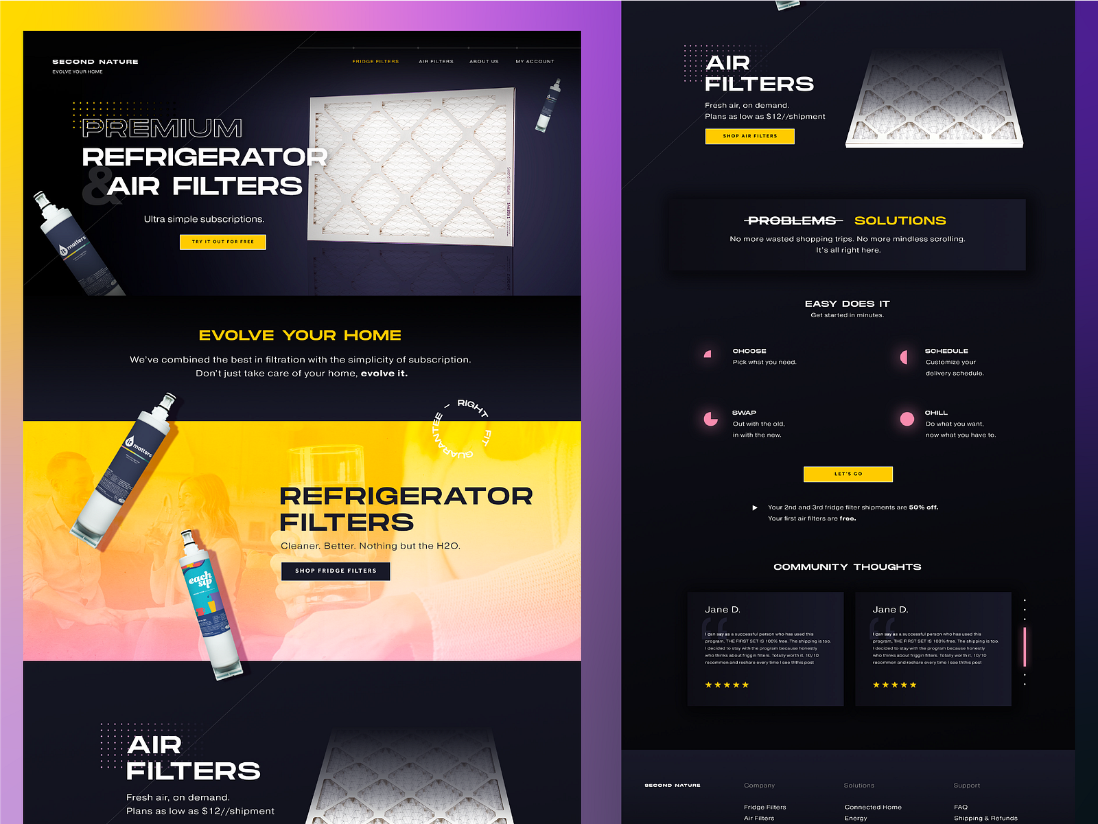 Modern Concept Air & Fridge Filter Homepage by Hollie Moser on Dribbble
