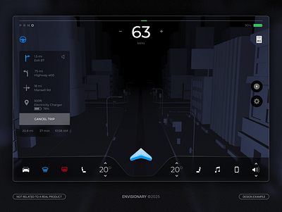 Immersive navigation interface ✦ Tesla UI redesign