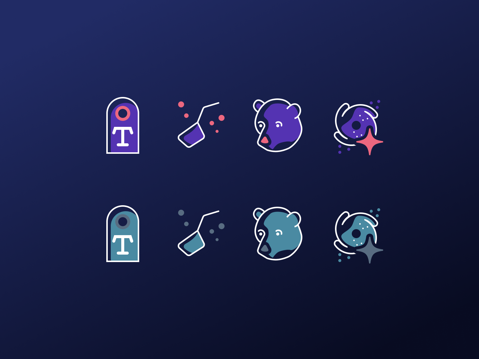 Nocturne - Icon set branding duotone figma graphic design icons iconset illustration logo nightmode space stars ui
