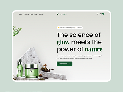 🌿 Naturelle - skincare landing page cleanbeauty cosmetics figma landingpage natureinspired productdesign skincare uiuxdesign webdesign
