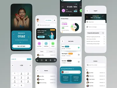 VoIP App Design app app design app uiux buy credit calling app clean app design dialpad hybrid app design landing page designer minimal app mobile app design mobile design popular 2025 ui design uiroll ux voip web designer