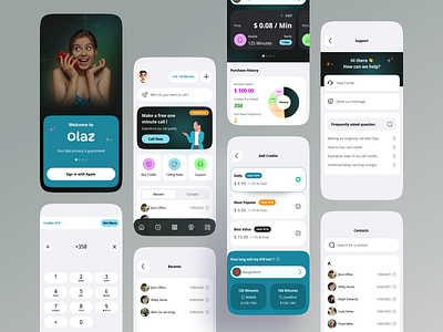 VoIP App Design app app design app uiux buy credit calling app clean app design dialpad hybrid app design landing page designer minimal app mobile app design mobile design popular 2025 ui design uiroll ux voip web designer