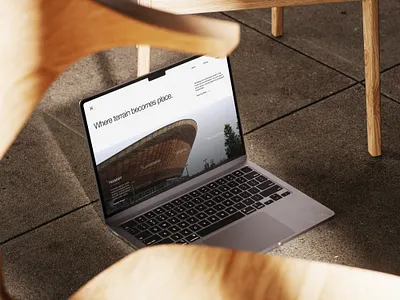 Minimal Hero Section for Landscape Studio/Architect black and white functional helvetica neue logo minimalistic scandinvian web design