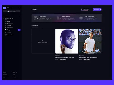 AI clips for Restream app design design interface product design ui ui design user experience user interface ux
