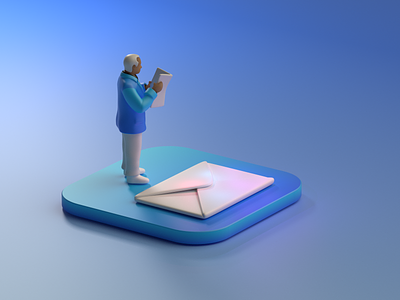 IOS Mail 3d 3d character 3d icon app app design branding c4d character cinema4d color design graphic design icon illustration ios logo mail minimal ui ux