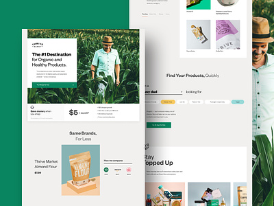 Organic Food (Marketplace), V14 clean concept design homepage interface marketplace simple thrive market ui ux web web design