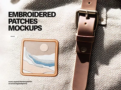 Embroidered Patches Mockups textile