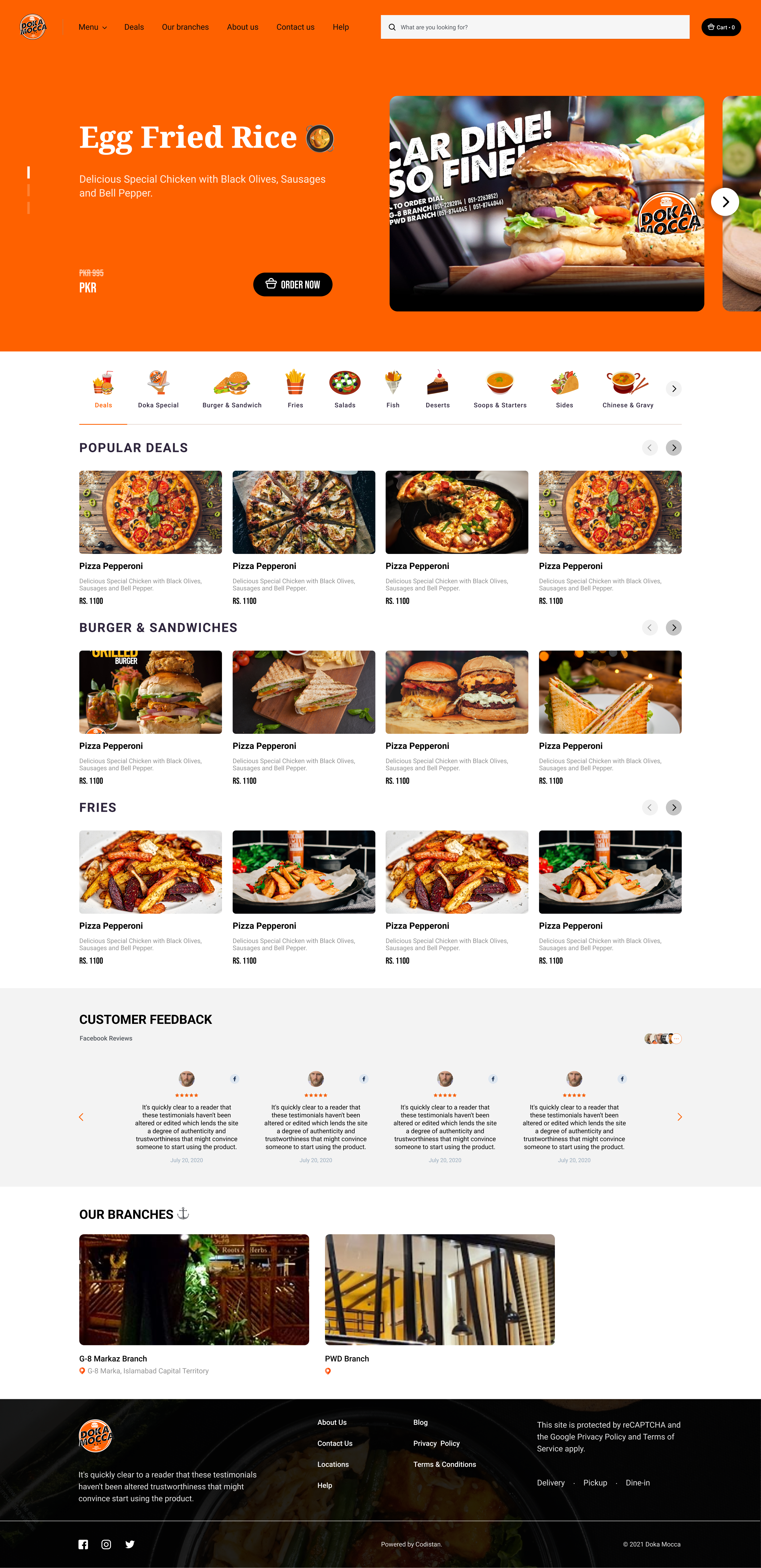 Example of Responsive Food Delivery Website