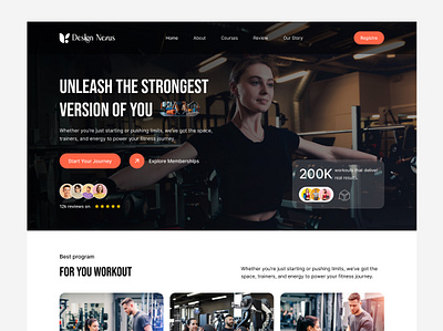 Fitness Landing Page design branding case study design designer figma design fitness landing page fitness website graphic design gym hero section gym landing page hero section illustration landing page logo ui ui ux website
