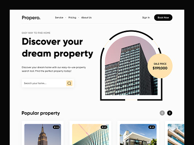 Propero - Property finder landing page apartment app brand building finder house interaction landing page mobile product design property real estate rent responsive sell ui user centric ux web website design